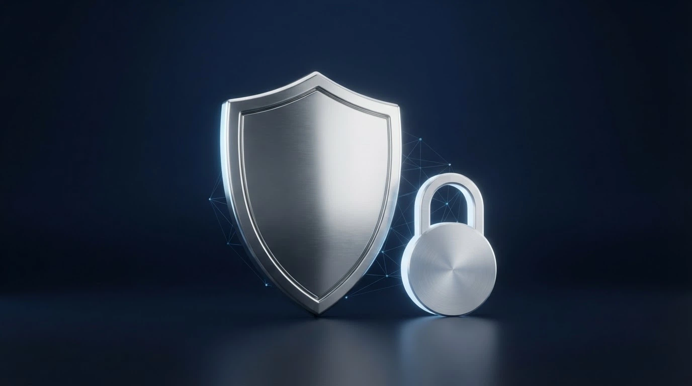 Il logo ufficiale ADM affiancato al simbolo del blocco DNS su uno schermo, in stile infografica
