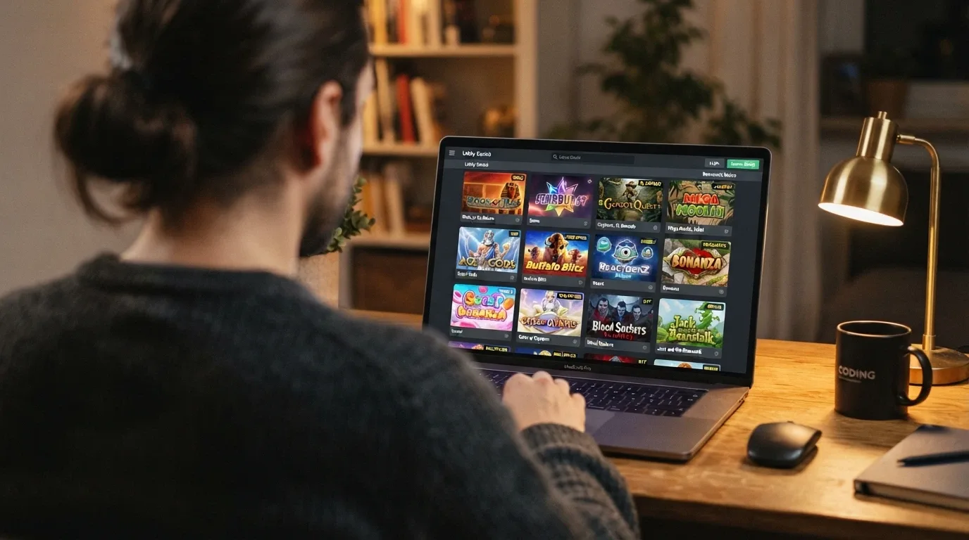 Schermata comparativa di loghi e interfacce di diversi casinò online italiani autorizzati ADM con slot Big Time Gaming