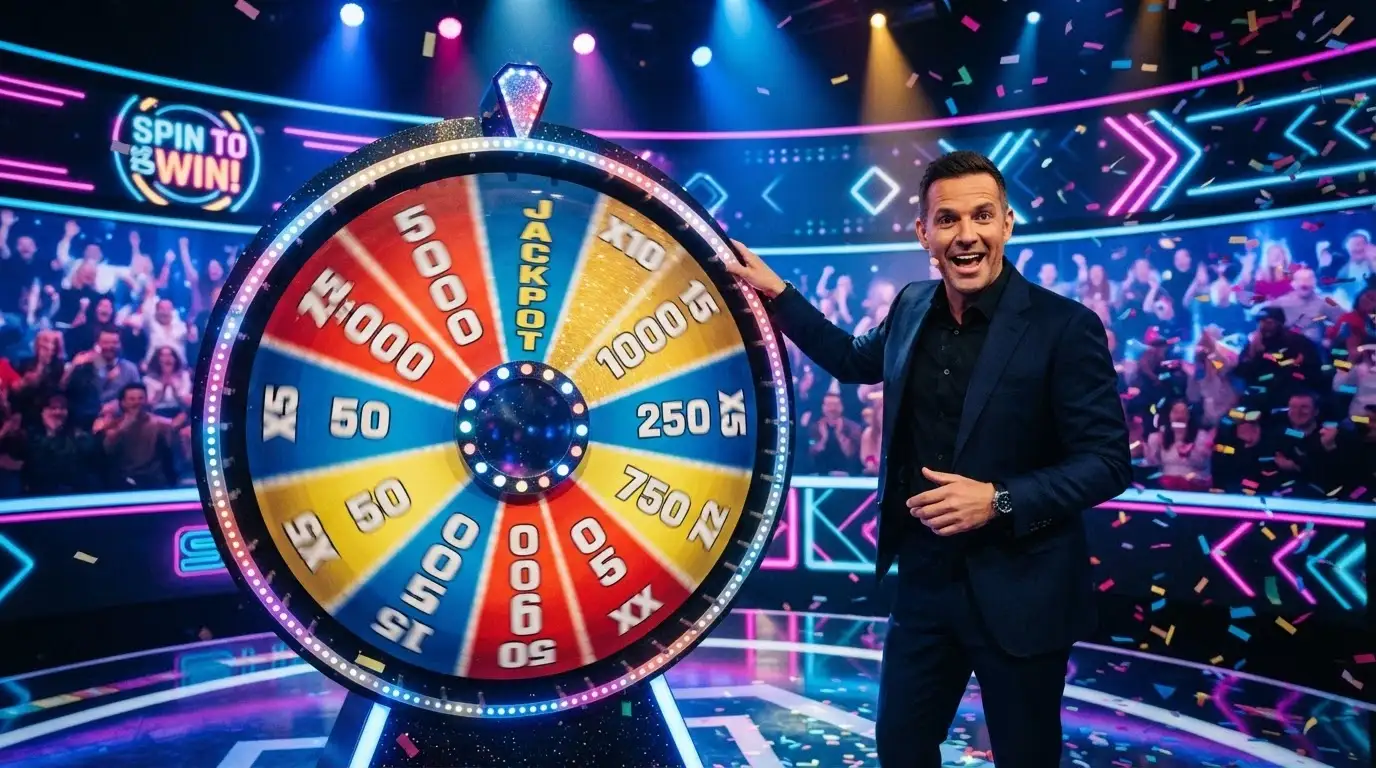 Ruota del Crazy Time in uno studio Evolution Gaming con croupier e pubblico virtuale