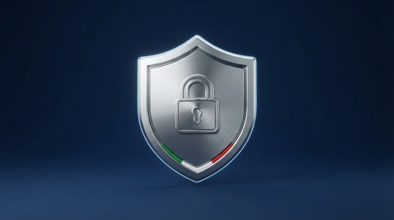 Il logo ufficiale dell'Agenzia delle Dogane e dei Monopoli su sfondo istituzionale, accanto al simbolo del lucchetto e alla bandiera italiana