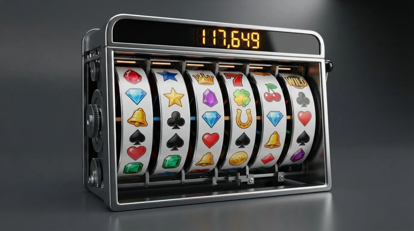 Rulli di una slot Megaways Big Time Gaming con il contatore digitale delle combinazioni variabili attivo sopra la griglia di gioco