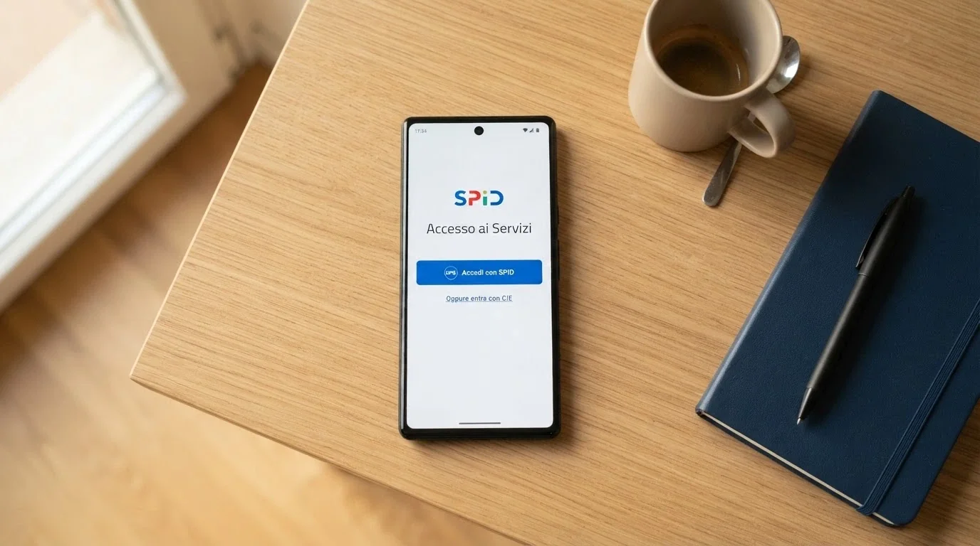 Un telefono con la schermata di login SPID affiancato alla pagina di un conto gioco appena creato