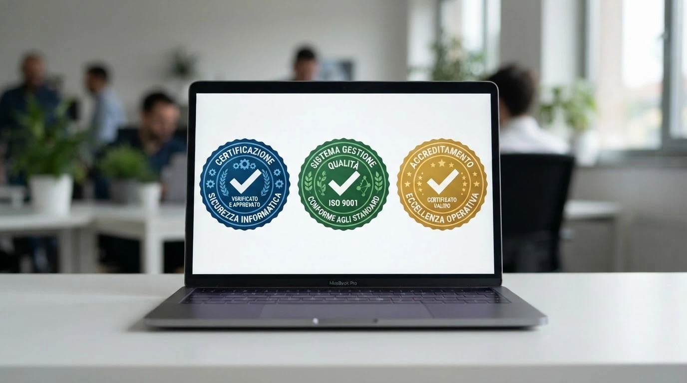 I sigilli di certificazione di iTech Labs, eCOGRA e GLI affiancati su uno schermo