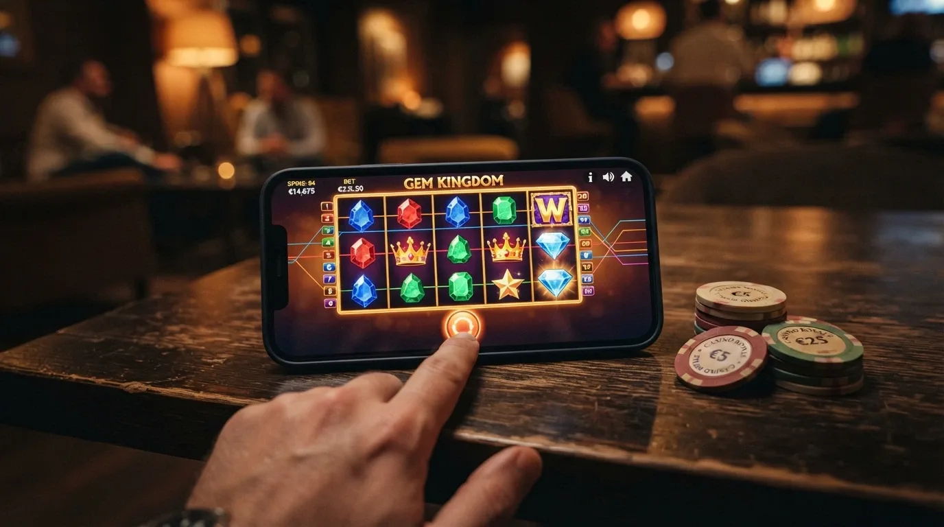 Una slot machine online con l'interfaccia in italiano, il contatore dei giri e la tabella RTP visibile nel menu di gioco