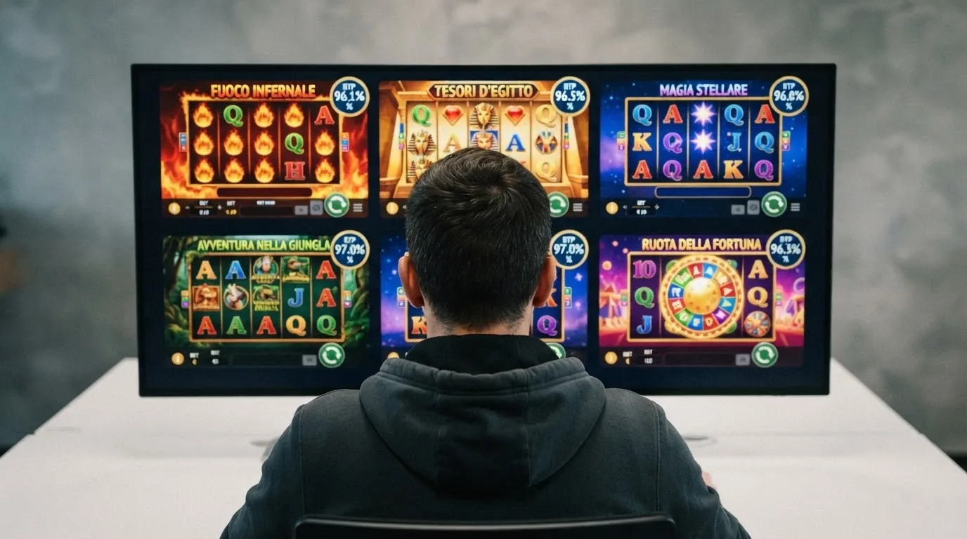 Una selezione di schermate delle prime cinque slot della classifica, con il loro RTP in evidenza