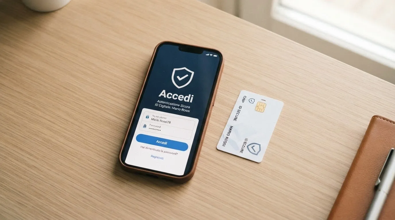 Schermata di login SPID su un concessionario ADM italiano con le icone dei provider di identità digitale (Poste, Aruba, Infocert)