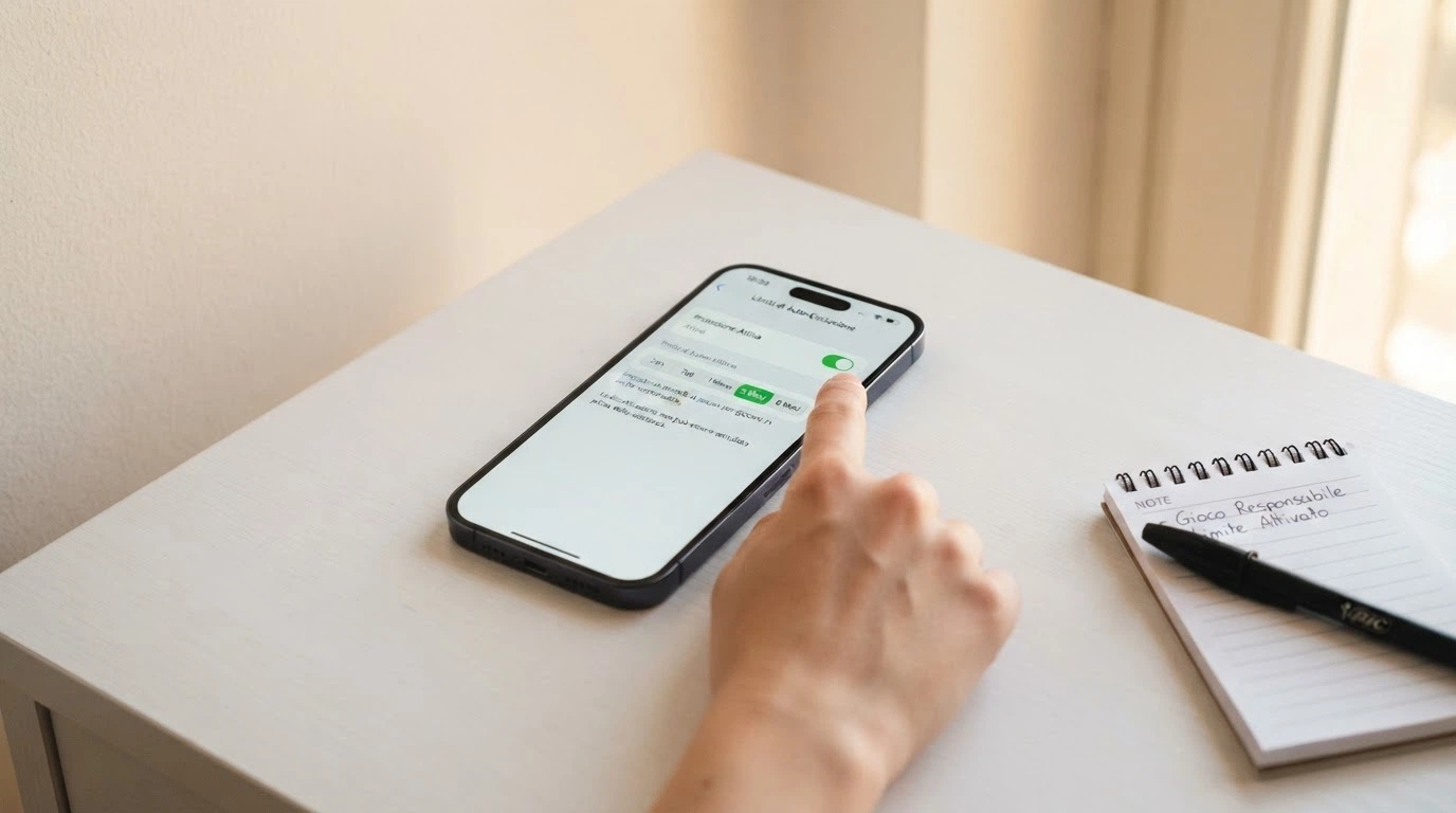 L'interfaccia di un portale di autoesclusione con un interruttore «Attiva» e un calendario che mostra le durate disponibili
